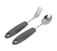 ABOOFAN Ensemble De Couverts Adaptatifs En Inox 2 PièCes Pour Personnes ÂGéEs Anti-Tremblement Avec PoignéEs Confortables Pour Aide Alimentaire Et Mobilité RéDuite