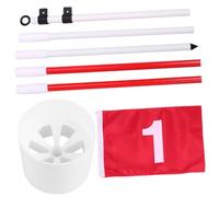 ABOOFAN Ensemble D'entraînement Golf Drapeau 5 Sections Acier Inoxydable Tasse Trou Portable pour Pratique Golf Accessoires Amélioration Putting Intérieur Extérieur