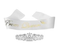 ABOOFAN Ensemble Serrage-Tête Satiné et Ceinture Strass pour Costume de Bal de Promo Mariage et Fête de Remise des Diplômes Photographie