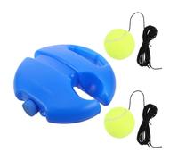 ABOOFAN Entraîneur de Tennis avec Base Ronde Bleue, Kit D'entraînement Solo avec 2 Balles Cordées Élastiques, Équipement D'entraînement Portable pour Débutants et Pratique en Intérieur