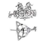 ABOOFAN Épingles à Cheveux Style Viking Rétro Lot de 2 en Métal Argenté Accessoires Cheveux Élégants pour Femmes pour École et Fêtes