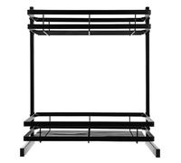ABOOFAN Étagère à Épices en Fer Noir Double Couche pour Rangement Cuisine Forte Capacité de Charge, pour Salon ou Tout Autre Endroit