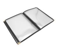 ABOOFAN Étui de protection en PVC transparent pour recettes, menu, 10 pages, 20 vues pour restaurant, cuisine, livre de recettes 32,6 x 23,9 cm