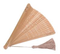 ABOOFAN Éventail Pliant Traditionnel à Main en Bambou Vintage Marron | Portable et Léger, pour Mariages et Fêtes, Effet Rafraîchissant sans Électricité, Format 31x18,5cm