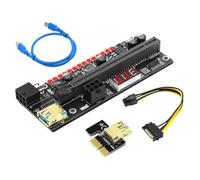 ABOOFAN Extendeur Pcie 1x vers 16x, Adaptateur D'extension Pcie, Carte PCB Noire, Afficheur Numérique 3,3 V, LED 3528, Condensateurs Solides, pour Minage Gpu