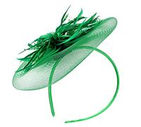 ABOOFAN Fascinators Chapeau Élégant Fleur Plume Net Maille Derby Thé Chapeaux Chapeaux Élégant Cocktail De Mariage Bandeaux pour Les Femmes Fille Foncé Vert