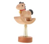 ABOOFAN Figurine de Cheval à Bascule en Bois Sculpté à la Main Mini Statue Feng Shui Symbole de Richesse et Prospérité Décoration de Table et Tableau de Bord Ornement Naturel pour