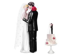 ABOOFAN Figurine de Gâteau Mariage Résine Couple Mariés Décoratifs Souvenir Romantique pour Fête et Communion