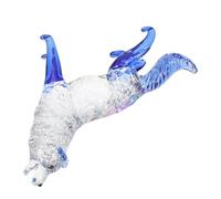 ABOOFAN Figurine de Loup en Cristal Bleu avec Jeu de Lumière Brillante et Clarté Éclatante, Décoration Élégante pour Bureau ou Salon des Amateurs de Loups