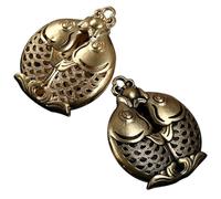 ABOOFAN Figurines de Poisson Rétro et Artisanat Élégant 2pcs Décoration Délicate en Laiton Doré Ornement Collectible pour Vitrine ou Voiture