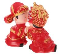 ABOOFAN Figurines Décoratives Design Romantique en Vinyle Rouge Couple Qui S'embrassent et Base Stable, Adaptées la Décoration de Mariage et Usage Quotidien pour Famille
