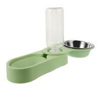 ABOOFAN Gamelle Double en Acier Inoxydable pour Chat Design Pliable d'angle, Compatible Lave-Vaisselle, pour Maison et Voyage