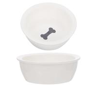 ABOOFAN Gamelle Double en Céramique Blanche pour Petits Chiens et Chats, Distributeur de Nourriture Pratique et Décoratif pour Cage d'animaux, Lot de 2 Bols