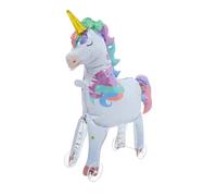 ABOOFAN Gonflable Licorne Roues Décoration Anniversaire Aluminium Ballon Stationnaire pour Ajout Luxueux Réaliste pour Événements Festifs
