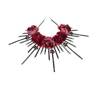 ABOOFAN Gothic Floral Headband for Women Lolita Cosplay Accessory for Parties and Halloween Elegant Dark Flower Crown