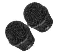 ABOOFAN Grille de Microphone en Métal Noir 2 Pièces, Tête de Micro de Remplacement Compatible, Pare-brise Anti-pop pour Karaoké et Événements en Direct, Améliore la Clarté Audio et Réduit