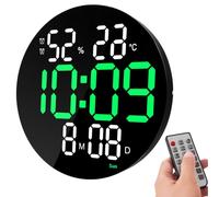 ABOOFAN Horloge Numérique Murale à LED 10 Pouces avec Affichage Semaine et Télécommande, Design Minimaliste en Acrylique pour Chambre ou Salon
