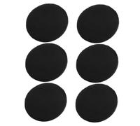 ABOOFAN Houppette à Maquillage Fine en Cuir Pu Lot de 6 Pièces 54x4mm Noire Super Bouffée pour Poudre Visage Fond de Teint Polyvalente pour Usage Beauté Quotidien