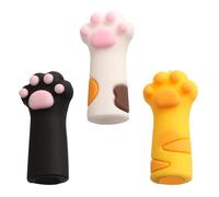 ABOOFAN Housse en Silicone Multicolore 3 Pcs pour Ciseaux à Cuticules et Pinces, Manchon Protecteur Souple de Patte de Chat, Accessoire Manucure Ongle Pied Sécurisé Couleur Aléatoire