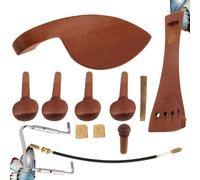 ABOOFAN Kit Accessoires Violon Bois de Jujube Naturel Comprenant Mentonnière Perforée Chevilles Accordage Cordier Corde de Tension et Vis et Adapté Plupart des Violons