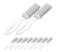 ABOOFAN Kit de 10 Râpes Exfoliantes pour Pieds en Acier Inoxydable Outil Anti-Callosités Transparent Lime à Talons pour Élimination des Peaux Mortes Soin des Pieds à Domicile Usage