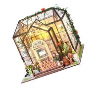 ABOOFAN Kit de Maquette Serre Miniature à Monter Soi-même Kit de Construction Maison de Fleurs pour Chambre de Fille ou Décoration de Fête Puzzle Architecturale de Jardin