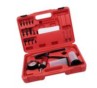 ABOOFAN Kit de Purgeur de Freins à Pompe à Vide Manuelle Outil de Test de Systèmes de Vide Automobile avec Manomètre Adaptateurs pour Véhicules Boîte Rouge