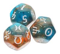 ABOOFAN Kit de Tarot 3 Dés Astrologiques Acryliques à 12 Faces pour Divination et Accessoires de Fête, pour Jeux de Société et Soirées Entre Débutants et Experts