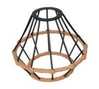 ABOOFAN Lampadaire Suspension Tressé Main avec Abat-jour Corde pour Douille Lampe Décorative Métal Ajouré Noir pour Couloir Chambre et Salle à Manger