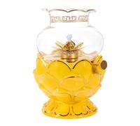 ABOOFAN Lampe de Lotus Bouddhiste Buddha Bouddhisme Eleonora stofferis Liane Lumière de Beurre fondeur Bougie lanternes Lampe à Beurre Bouddhiste Lampe à Huile Domestique Un Verre Yellow