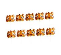 ABOOFAN Lot de 10 Ballons Gonflables Tigre Mini Taille, en Film Aluminium Orange et Noir, Décorations Fête Nouvel An et Anniversaire Thème Animaux, Fournitures Festives pour Garçon
