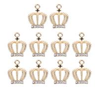 ABOOFAN Lot de 10 Breloques Pendentif Couronne en Alliage Métallique Éclatantes et Résistantes Accessoires pour Création de Bijoux DIY Décoration Festive et Fabrication de Colliers