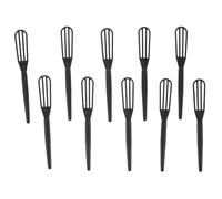 ABOOFAN Lot de 10 Fouets à Teinture Capillaire en Plastique Épais Noir, Outil de Mélange Professionnel pour Coloration Cheveux à Domicile et Salon, Agitateur Stable pour Crèmes Colorées,
