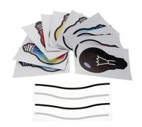 ABOOFAN Lot de 10 Set de Autocollants Ampoules de Noël Repositionnables pour Voiture Décorations Extérieures Résistantes à l'eau 2 Fils Noirs et 2 Fils Blancs Autocollants Festifs