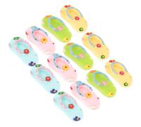 ABOOFAN Lot de 12 Breloques en Résine Tongs Hawaïennes Miniatures 4 Couleurs Pastel Rose Clair Jaune Clair Bleu Lac X3 Accessoires DIY Décoration Bijoux et Coques de Téléphone Charms