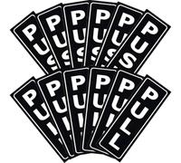 ABOOFAN Lot de 12 Sets de Autocollants Créatifs pour Porte « Pousser Tirer » 4x13 Cm en Vinyle Noir, Autocollants Amovibles et Faciles à Repositionner pour Bureaux, Magasins et Surfaces