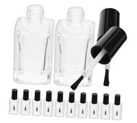 ABOOFAN Lot de 15 Flacons à Ongles en Verre Transparents 15 Ml avec Pinceau, Mini Bouteilles à Vernis pour Manucure, Usage Professionnel et Diy, Contenant Élégant pour Femmes et Jeunes