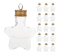 ABOOFAN Lot de 16 Bocaux À Bonbons en Forme D'ÉToile 50Ml avec Couvercles DoréS À Suspendre pour Sapin De NoëL Contenants Transparants ÉTanches IdéAls pour DéCoration Festive Et Stockage De Friandise