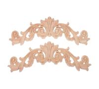 ABOOFAN Lot de 2 Appliques Murales en Bois Sculpté Non Peint Décorations Victorien Vintage Incrustations D’Angle pour Meubles Armoires et Murs Moulures Décoratives en Bois Style