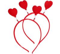ABOOFAN Lot de 2 Bandeaux de Cœur en Plastique Floqué Rouge, Taille Standard, Serrage-tête à Ressort pour Femme, Accessoires Costume Cupidon Saint-valentin et Fêtes Festives