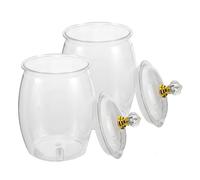ABOOFAN Lot De 2 Bocaux De Rangement En Plastique Transparent Pour Bonbons Biscuits Bonbons Avec Couvercle Pour Lessive