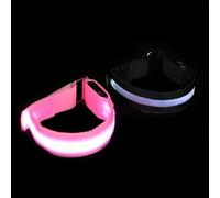 ABOOFAN Lot de 2 Brassards LED Lumineux Rechargeables en Aluminium Bracelets de Sport Clignotants Rose et Multicolore de Sécurité pour Course Nocturne à Pied et Vélo