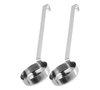 ABOOFAN Lot de 2 Louches à Sauce en Acier Inoxydable Manche Long, Cuillères Doseuses pour Pizza et Ketchup, Ustensiles Cuisine Pratiques pour Maison, Accessoire Cuisson Précis et Solide,