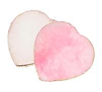 ABOOFAN Lot de 2 Palettes de Mélange pour Nail Art en Résine Formes Cœur Rose et Transparent Outil Professionnel pour Manucure DIY Plateau de Peinture pour Vernis à Ongles et Pigments