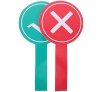 ABOOFAN Lot de 2 Panneaux de Vote Portables 15X30 CM en Mousse Rigide Double Face Vert et Rouge, Outils École Oui Non pour Activités Éducatives, Évaluations et Jeux en Classe