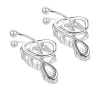 ABOOFAN Lot de 2 Pinces à Cheveux pour Femme en Alliage de Zinc et Perle, Forme Note de Musique, Design Élégant et Maintien Sécurisé pour Festivals et Concerts