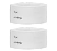 ABOOFAN Lot de 2 Rouleaux D'autocollants de Date Alimentaire en Papier Blanc, Facile à Coller sans Colle, Cuisine et Loisirs Créatifs