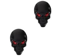 ABOOFAN Lot De 2 Stickers TêTe De Mort en MéTal Argenté 3D Autocollants Faciles À Installer pour Voitures Motos Camions EmblèMe Bricolage