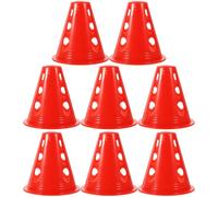 ABOOFAN Lot de 20 Cônes d'Entraînement Anti-Vent 8 CM Rouges Trous Mini Cônes de Marquage pour Patins à roulettes et Sports de Plein Air Adaptés à L'Agilité Slalom