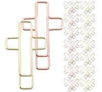 ABOOFAN Lot de 20 Trombones Métalliques de Croix, Clips Décoratifs de Bureau en Métal, 10 Pièces Rose Doré 10 Pièces Doré, Accessoires Bureautiques Polyvalents pour Organisation